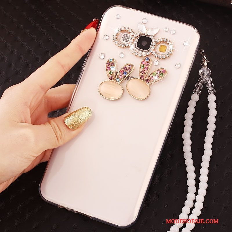 Hoesje Samsung Galaxy J5 2016 Strass Goud Anti-fall, Hoes Samsung Galaxy J5 2016 Telefoon Hanger