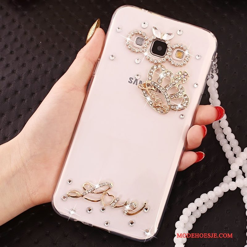 Hoesje Samsung Galaxy J5 2016 Strass Goud Anti-fall, Hoes Samsung Galaxy J5 2016 Telefoon Hanger