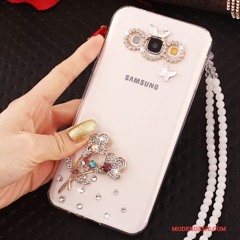 Hoesje Samsung Galaxy J5 2016 Strass Goud Anti-fall, Hoes Samsung Galaxy J5 2016 Telefoon Hanger