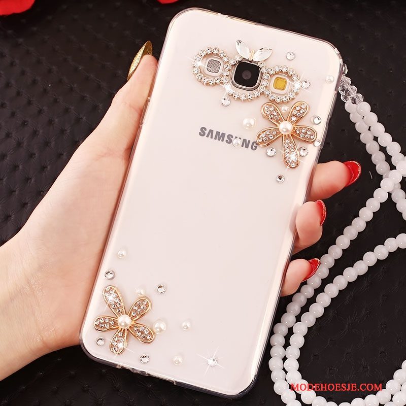 Hoesje Samsung Galaxy J5 2016 Strass Goud Anti-fall, Hoes Samsung Galaxy J5 2016 Telefoon Hanger