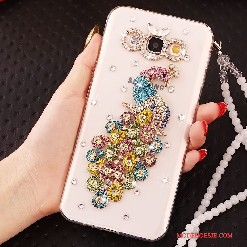 Hoesje Samsung Galaxy J5 2016 Strass Goud Anti-fall, Hoes Samsung Galaxy J5 2016 Telefoon Hanger