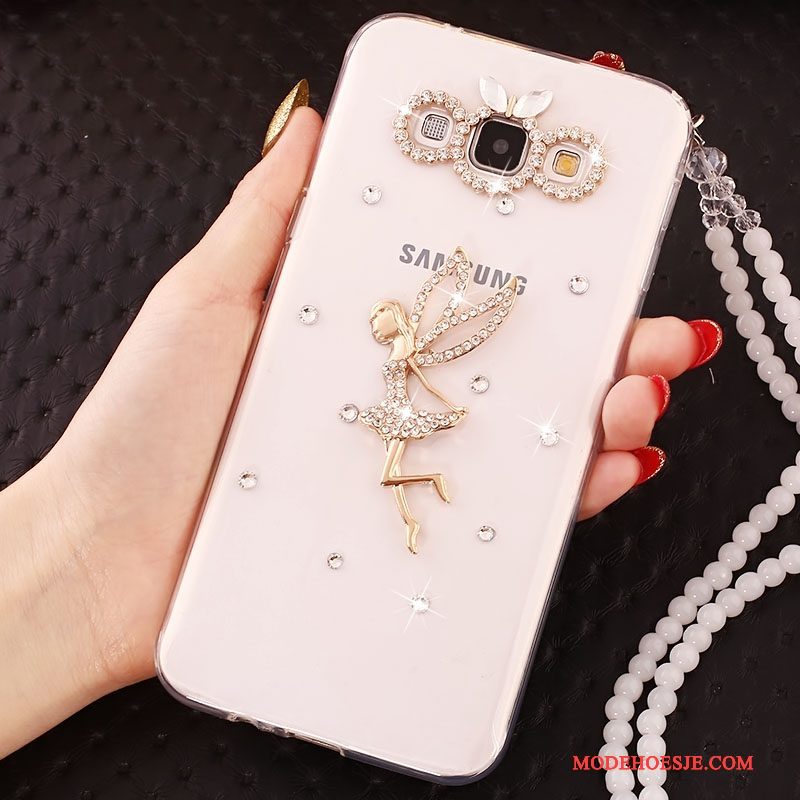 Hoesje Samsung Galaxy J5 2016 Strass Goud Anti-fall, Hoes Samsung Galaxy J5 2016 Telefoon Hanger