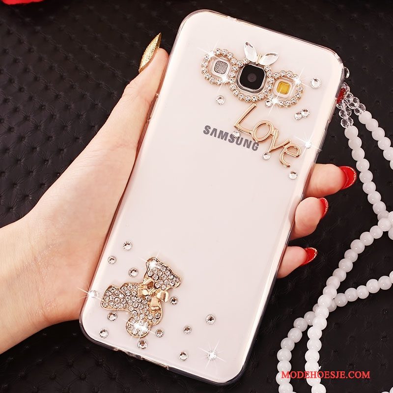 Hoesje Samsung Galaxy J5 2016 Strass Goud Anti-fall, Hoes Samsung Galaxy J5 2016 Telefoon Hanger