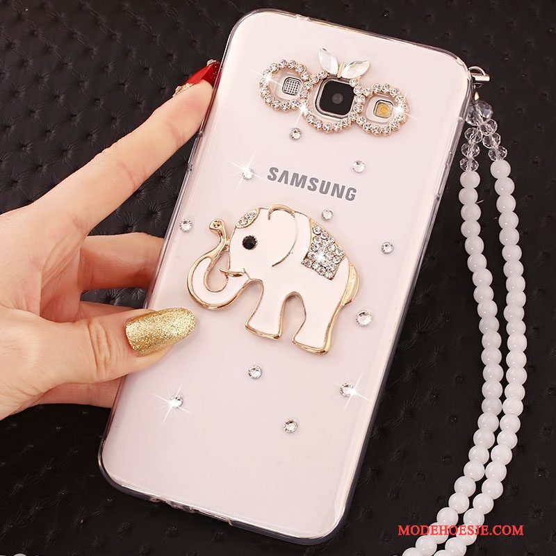 Hoesje Samsung Galaxy J5 2016 Strass Goud Anti-fall, Hoes Samsung Galaxy J5 2016 Telefoon Hanger