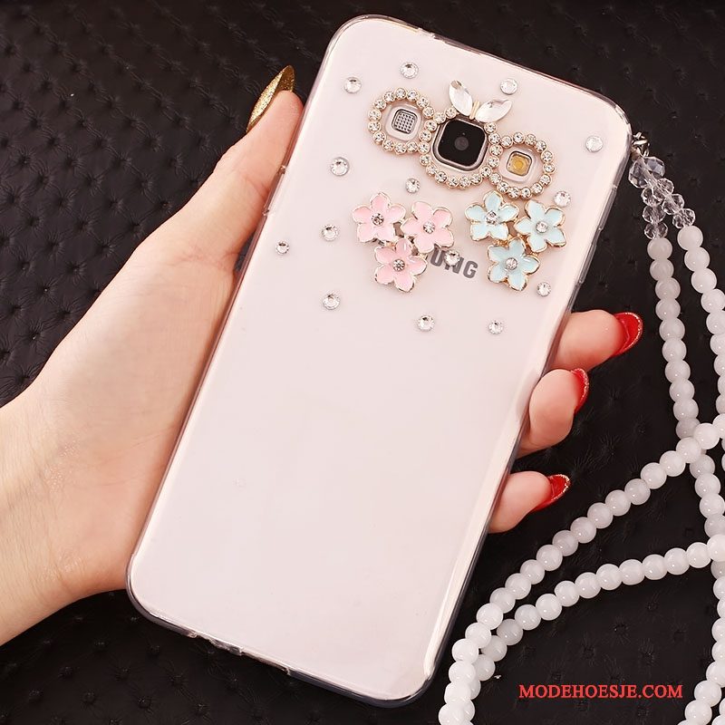 Hoesje Samsung Galaxy J5 2016 Strass Goud Anti-fall, Hoes Samsung Galaxy J5 2016 Telefoon Hanger