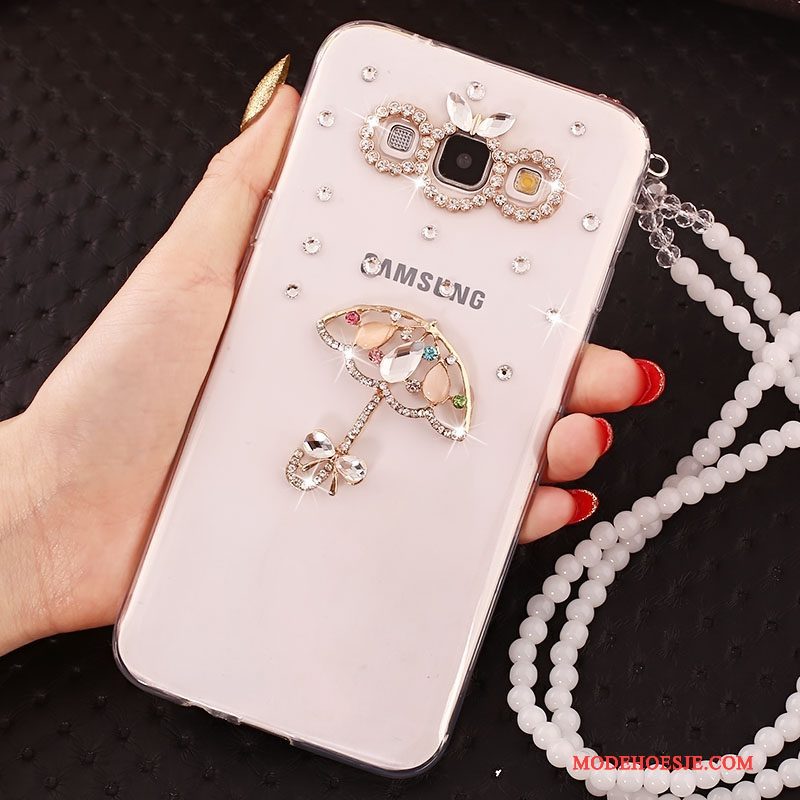 Hoesje Samsung Galaxy J5 2016 Strass Goud Anti-fall, Hoes Samsung Galaxy J5 2016 Telefoon Hanger