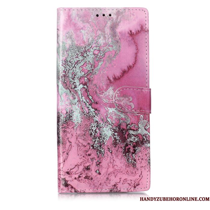 Hoesje Samsung Galaxy Note 10 Folio Grote Blauw, Hoes Samsung Galaxy Note 10 Leer Telefoon Anti-fall