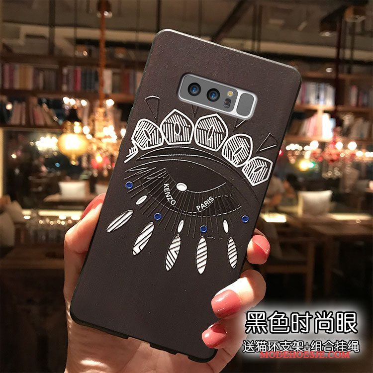 Hoesje Samsung Galaxy Note 8 Siliconen Hanger Khaki, Hoes Samsung Galaxy Note 8 Zakken Telefoon