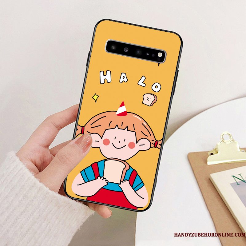 Hoesje Samsung Galaxy S10 5g Siliconen Mooie Geel, Hoes Samsung Galaxy S10 5g Zacht Lovers Anti-fall