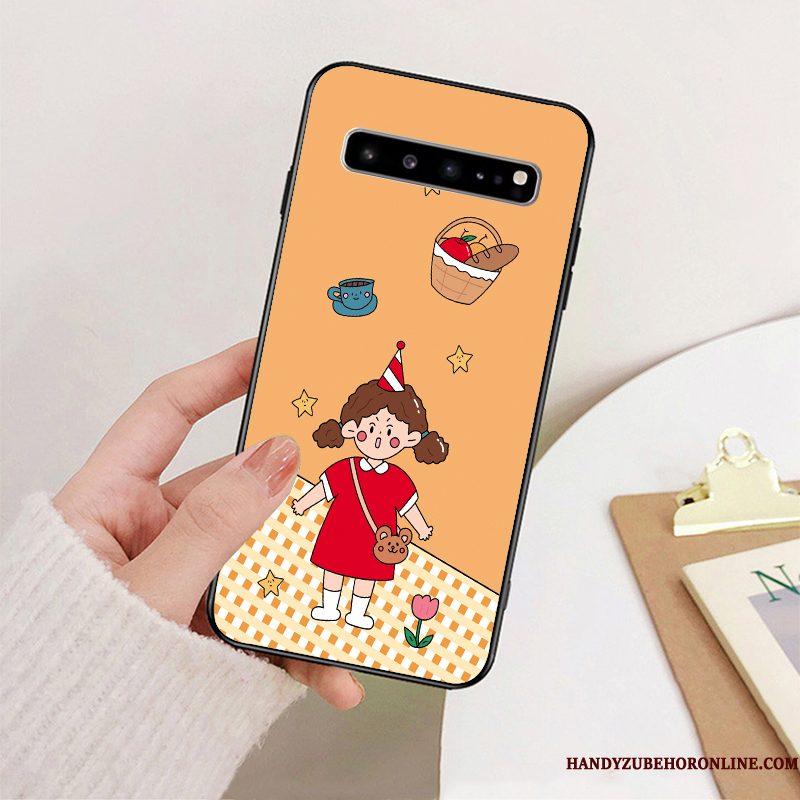 Hoesje Samsung Galaxy S10 5g Siliconen Mooie Geel, Hoes Samsung Galaxy S10 5g Zacht Lovers Anti-fall