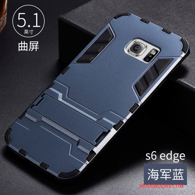 Hoesje Samsung Galaxy S6 Edge Siliconen Trend Anti-fall, Hoes Samsung Galaxy S6 Edge Bescherming Groentelefoon