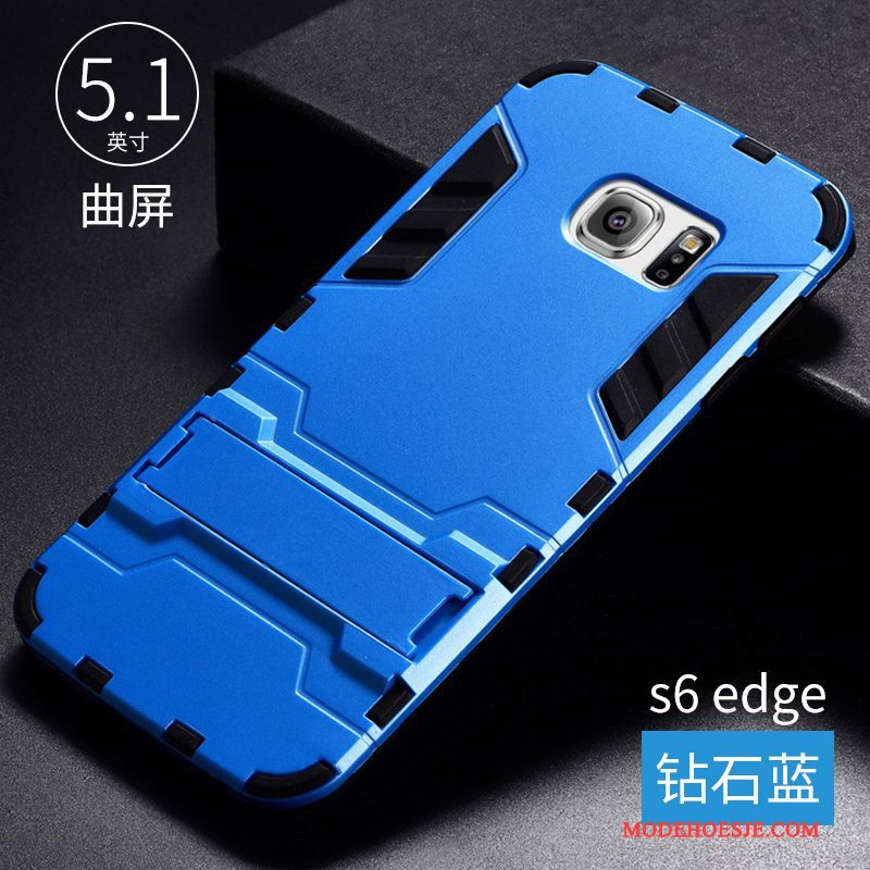 Hoesje Samsung Galaxy S6 Edge Siliconen Trend Anti-fall, Hoes Samsung Galaxy S6 Edge Bescherming Groentelefoon