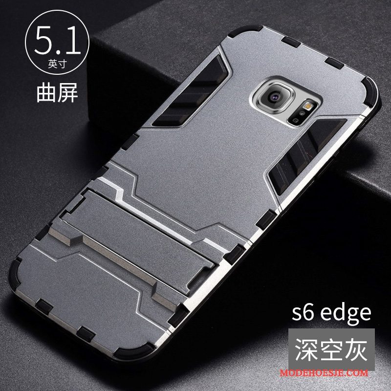 Hoesje Samsung Galaxy S6 Edge Siliconen Trend Anti-fall, Hoes Samsung Galaxy S6 Edge Bescherming Groentelefoon