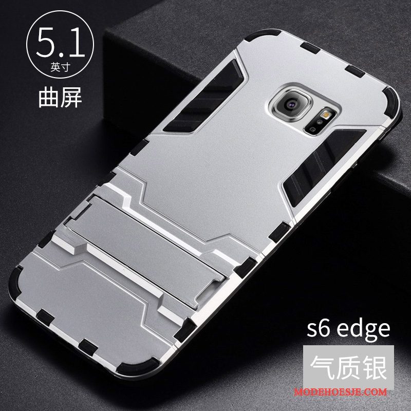 Hoesje Samsung Galaxy S6 Edge Siliconen Trend Anti-fall, Hoes Samsung Galaxy S6 Edge Bescherming Groentelefoon