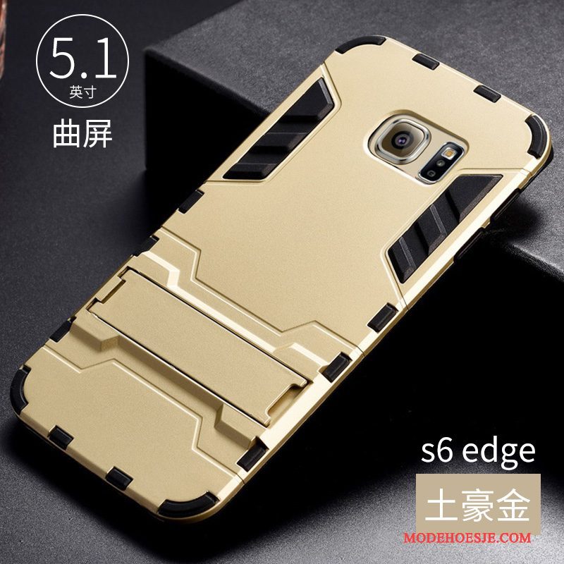 Hoesje Samsung Galaxy S6 Edge Siliconen Trend Anti-fall, Hoes Samsung Galaxy S6 Edge Bescherming Groentelefoon