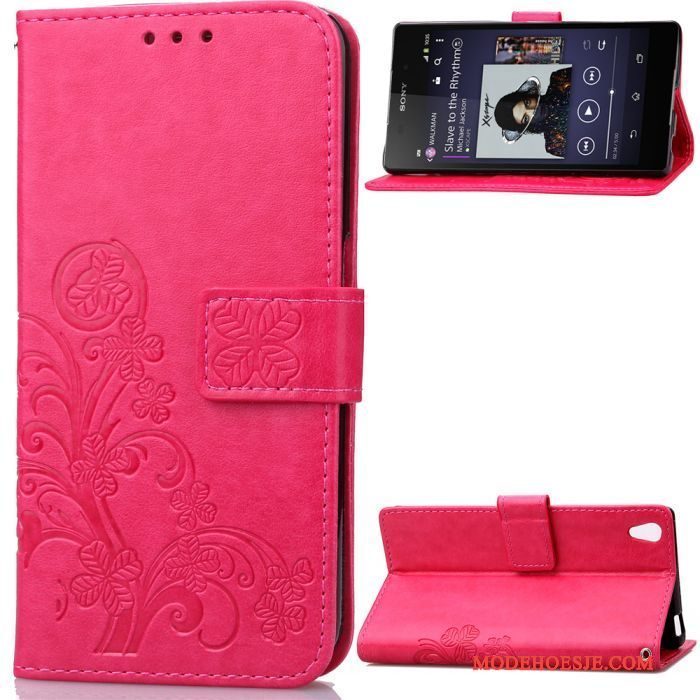 Hoesje Sony Xperia Z2 Siliconen Rood Hanger, Hoes Sony Xperia Z2 Zakken Anti-fall