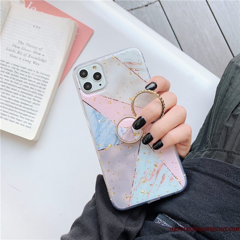 Hoesje iPhone 11 Pro Ondersteuning Telefoon Blauw, Hoes iPhone 11 Pro Scheppend Anti-fall Goud