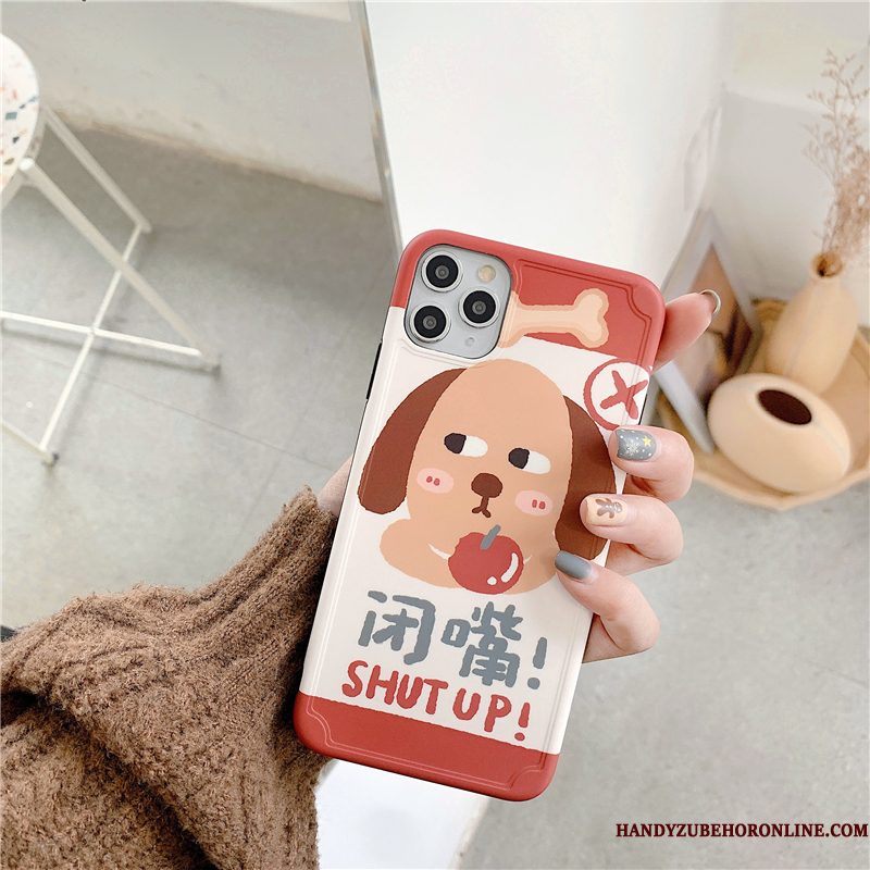 Hoesje iPhone 11 Pro Scheppend Roze Anti-fall, Hoes iPhone 11 Pro Siliconen Grappig Hond