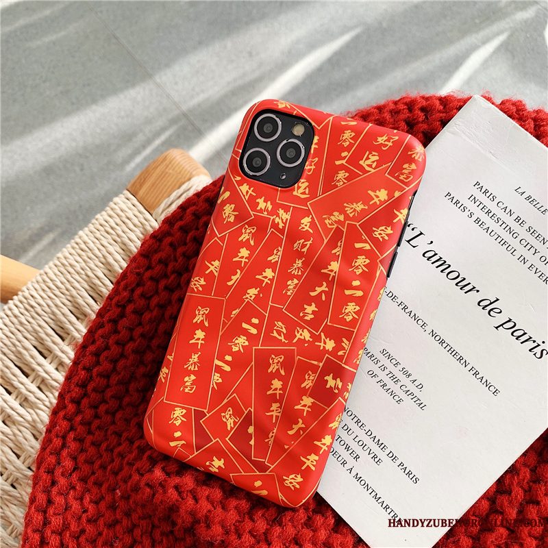 Hoesje iPhone 11 Pro Siliconen Chinese Stijl Rood, Hoes iPhone 11 Pro Zacht Telefoon Anti-fall