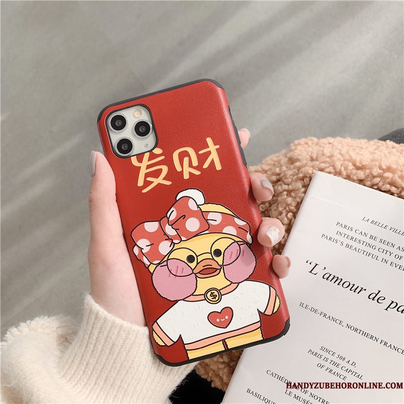 Hoesje iPhone 11 Pro Siliconen Eend Anti-fall, Hoes iPhone 11 Pro Zakken Patroontelefoon