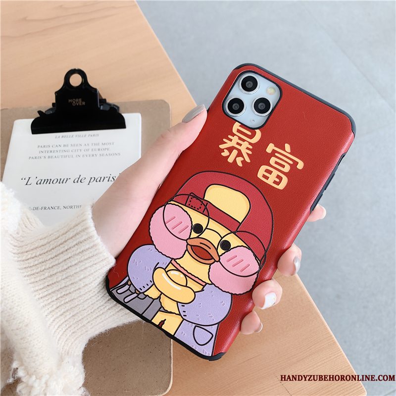 Hoesje iPhone 11 Pro Siliconen Eend Anti-fall, Hoes iPhone 11 Pro Zakken Patroontelefoon