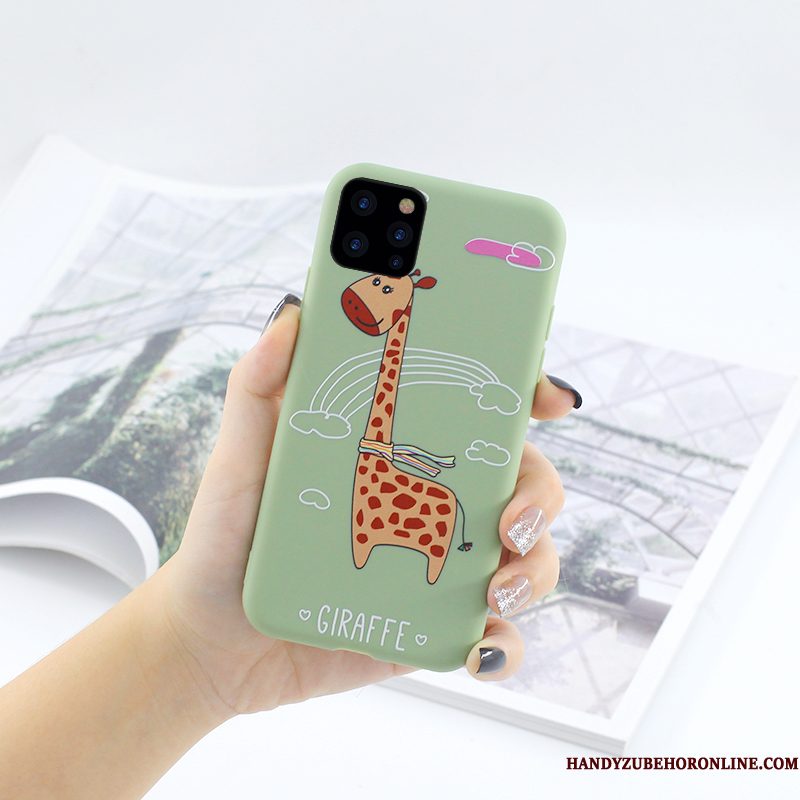 Hoesje iPhone 11 Pro Zacht Trend Anti-fall, Hoes iPhone 11 Pro Zakken Telefoon Groen