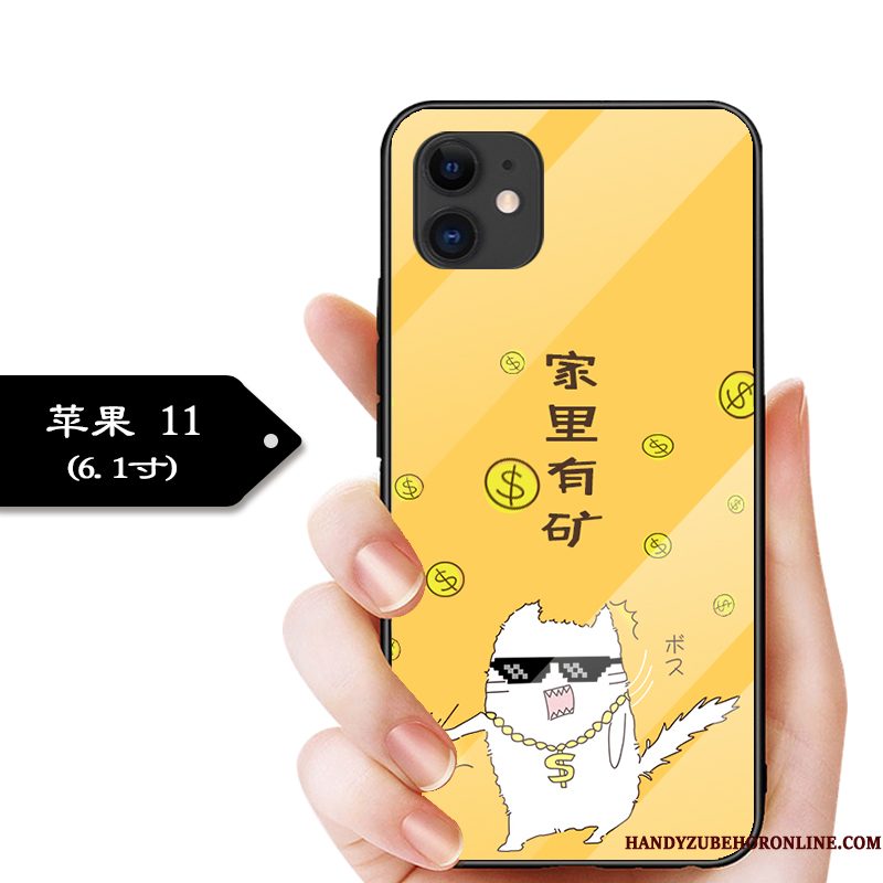 Hoesje iPhone 11 Zacht Telefoon Zwart, Hoes iPhone 11 Zakken Trend Glas