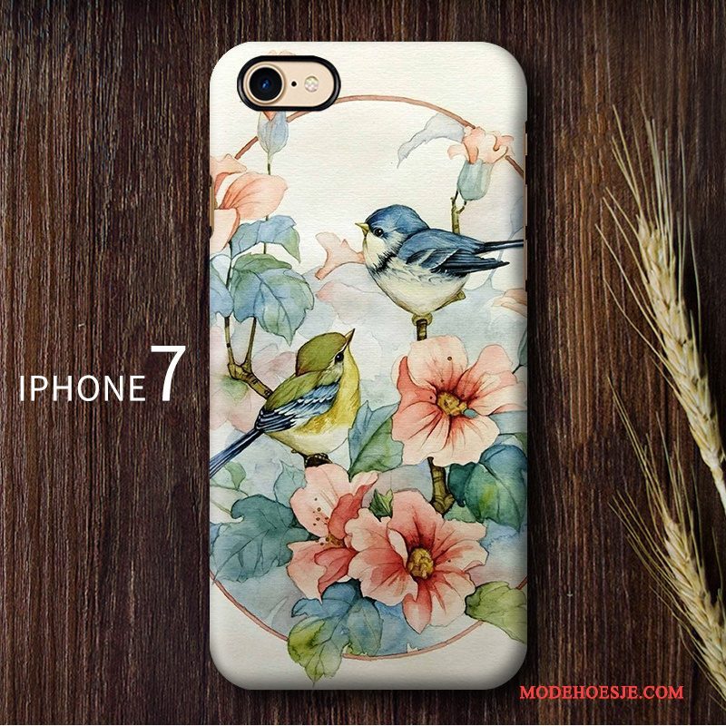 Hoesje iPhone 7 Kleur Chinese Stijltelefoon, Hoes iPhone 7 Vintage Anti-fall Hard