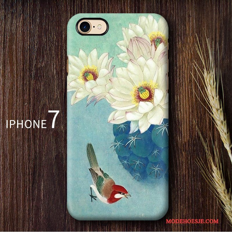 Hoesje iPhone 7 Kleur Chinese Stijltelefoon, Hoes iPhone 7 Vintage Anti-fall Hard