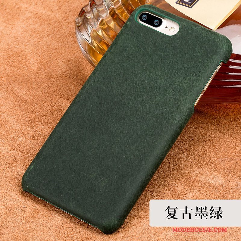 Hoesje iPhone 7 Leer Elegante Groen, Hoes iPhone 7 Kleur Kunst Het Uitstralen