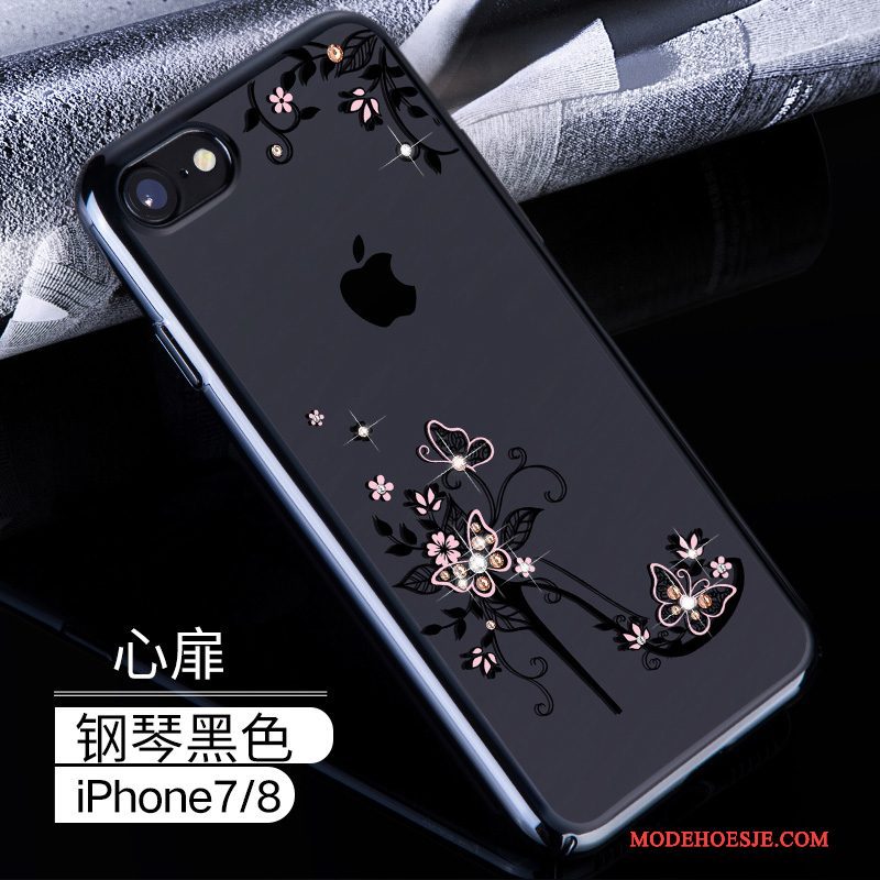 Hoesje iPhone 7 Luxe Telefoon Goud, Hoes iPhone 7 Strass Hard Anti-fall