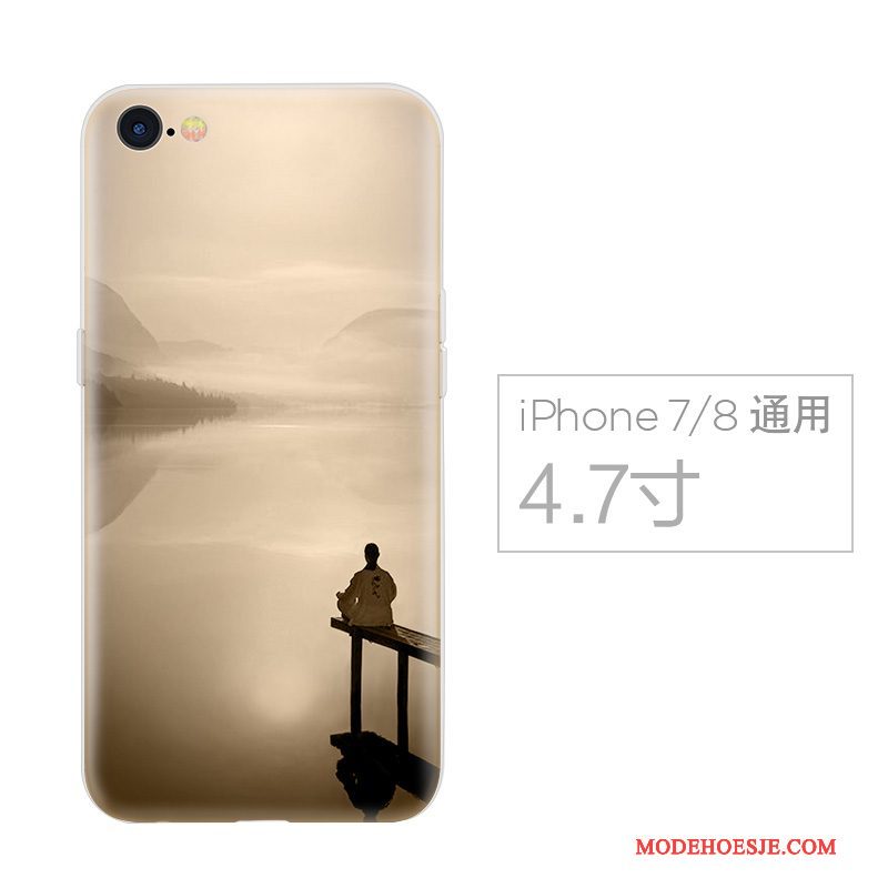 Hoesje iPhone 7 Scheppend Chinese Stijl Anti-fall, Hoes iPhone 7 Zacht Telefoon Persoonlijk