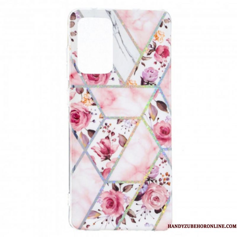 Hoesje voor Samsung Galaxy A52 4G / A52 5G / A52s 5G Gemarmerde Bloemen