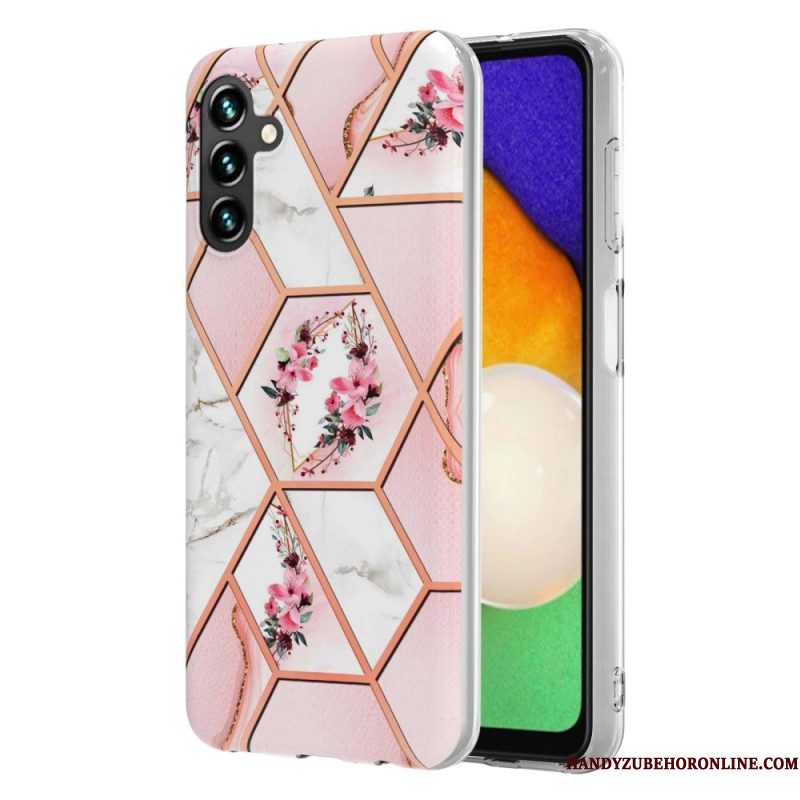 Hoesje voor Samsung Galaxy A54 5G Gemarmerde Bloemen