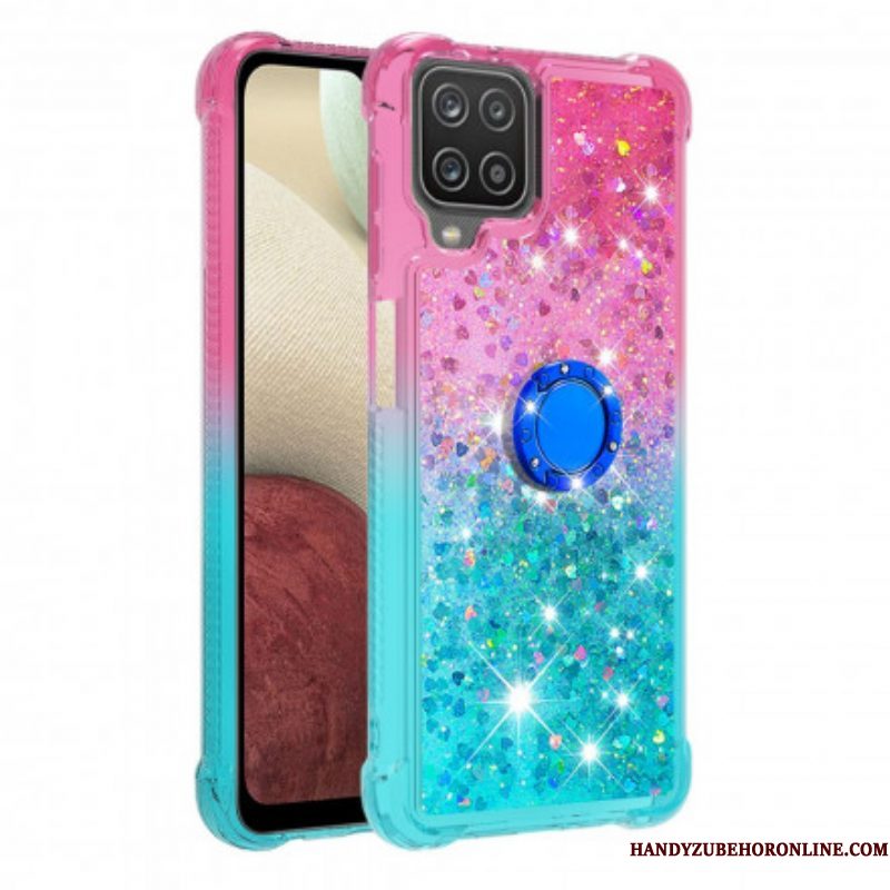 Hoesje voor Samsung Galaxy M12 / A12 Glitter Ringbeugel