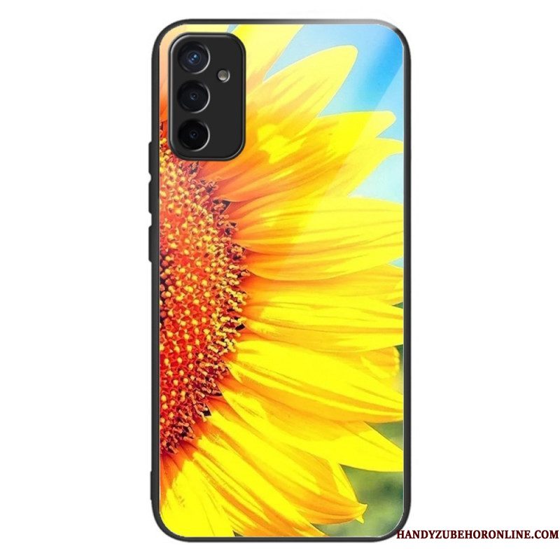 Hoesje voor Samsung Galaxy M13 Tempered Glass Variatie Zonnebloemen