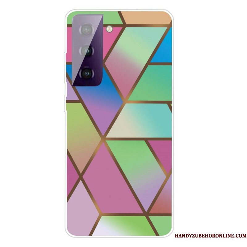 Hoesje voor Samsung Galaxy S21 FE Geometrisch Marmer