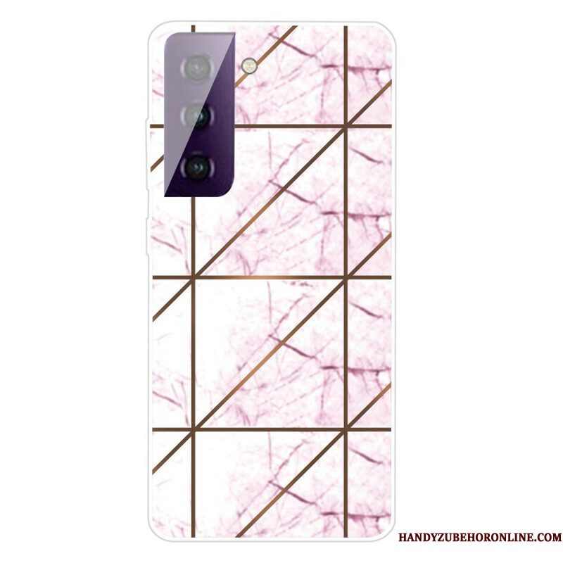 Hoesje voor Samsung Galaxy S21 FE Weiger Geometrisch Marmer