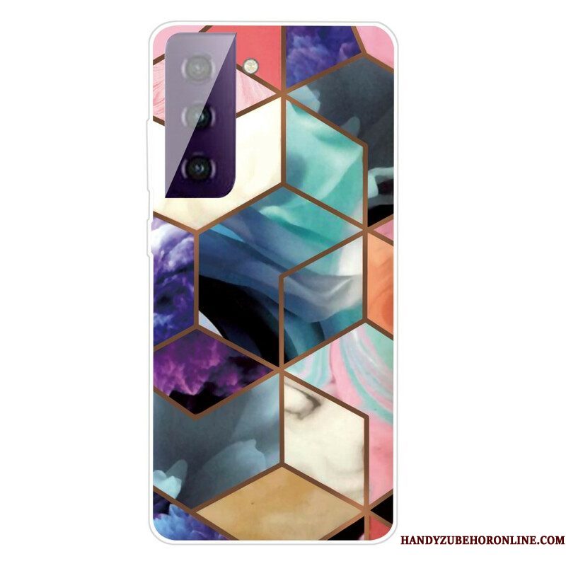 Hoesje voor Samsung Galaxy S21 FE Weiger Geometrisch Marmer