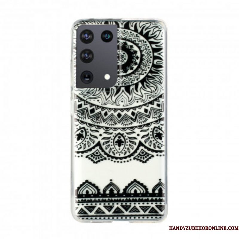 Hoesje voor Samsung Galaxy S21 Ultra 5G Naadloze Bloemmandala