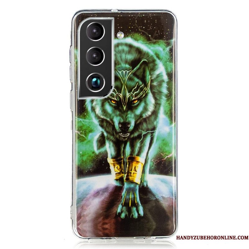 Hoesje voor Samsung Galaxy S22 5G Fluorescerende Wolf