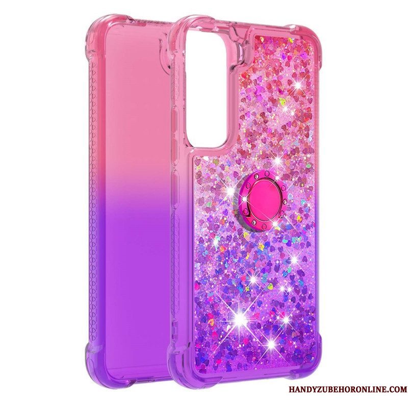 Hoesje voor Samsung Galaxy S22 5G Glitter Ringbeugel