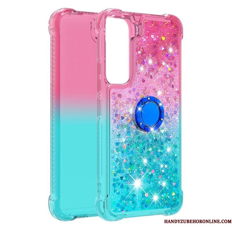 Hoesje voor Samsung Galaxy S22 5G Glitter Ringbeugel