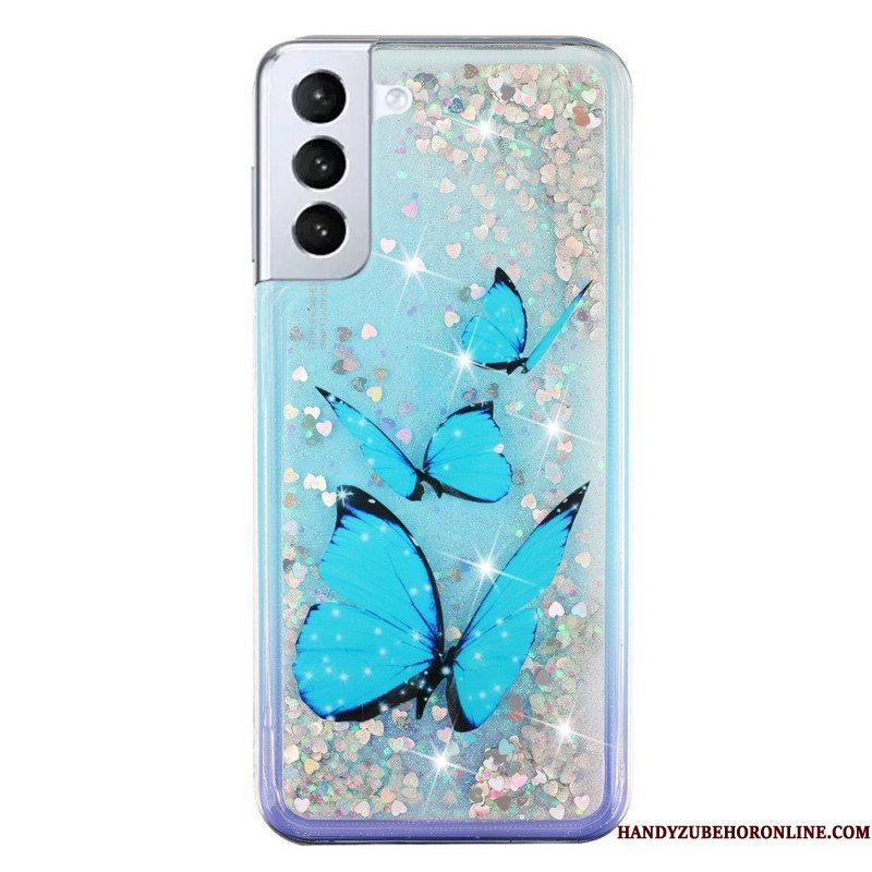 Hoesje voor Samsung Galaxy S22 5G Pailletten Vlinders