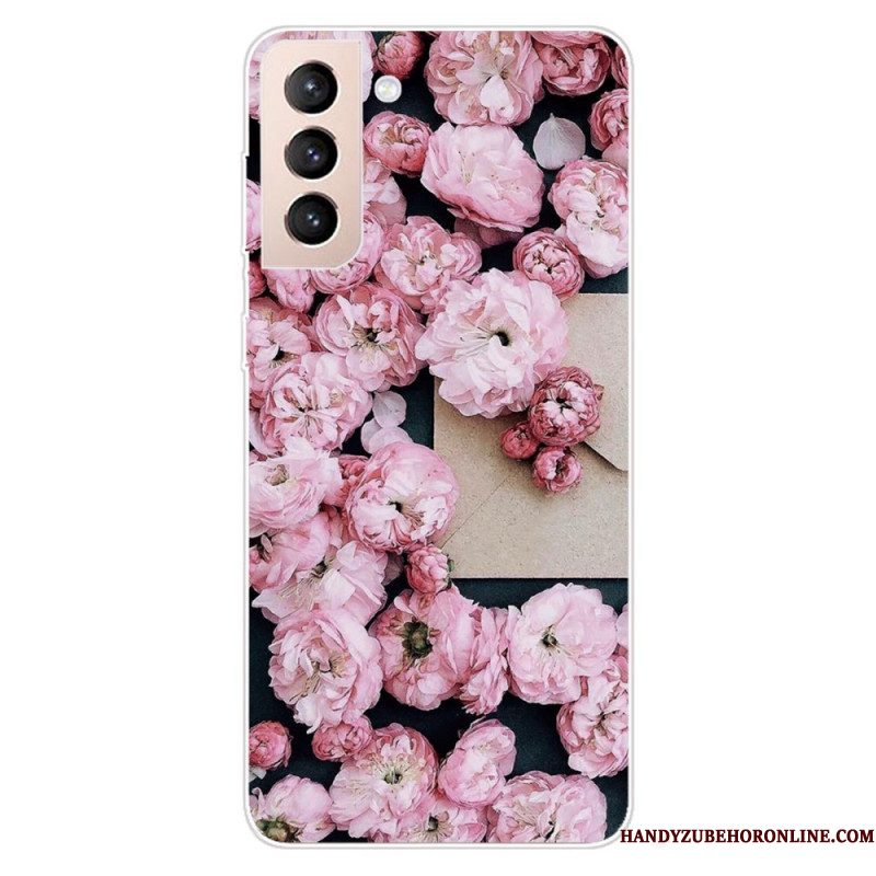 Hoesje voor Samsung Galaxy S22 5G Roze Bloemen