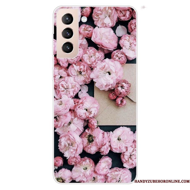 Hoesje voor Samsung Galaxy S22 Plus 5G Roze Bloemen