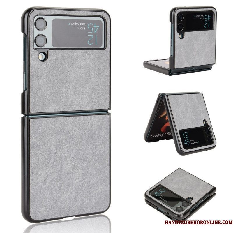 Hoesje voor Samsung Galaxy Z Flip 4 Folio-hoesje Leereffect Zachtheid