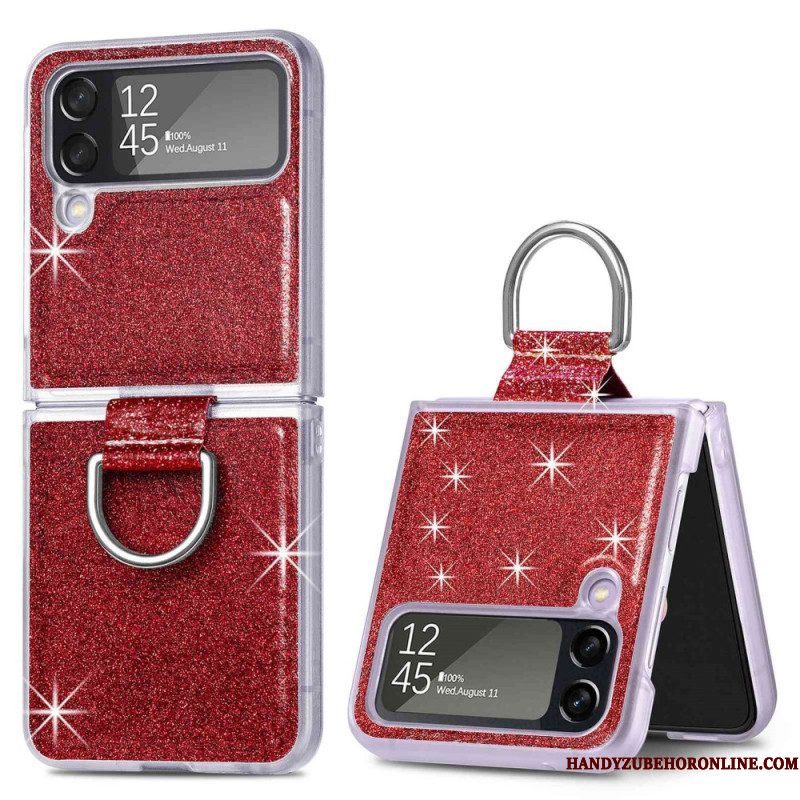 Hoesje voor Samsung Galaxy Z Flip 4 Folio-hoesje Pailletten En Ring