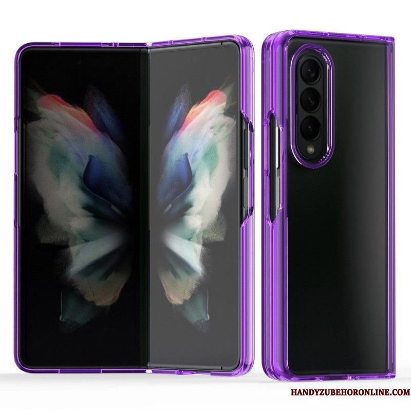 Hoesje voor Samsung Galaxy Z Fold 3 5G Transparant Gekleurde Randen