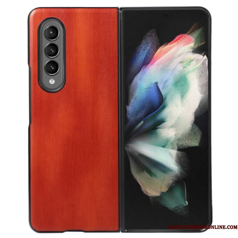 Hoesje voor Samsung Galaxy Z Fold 4 Faux Verouderd Leer